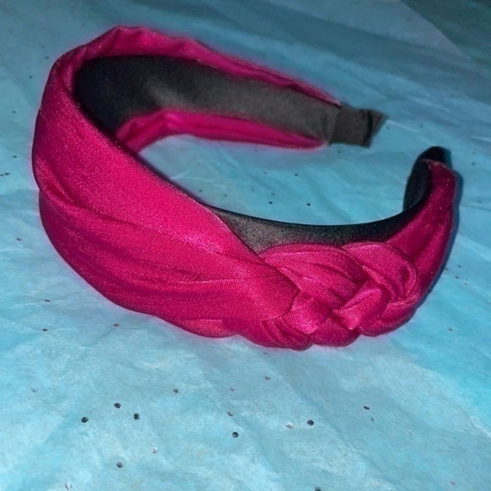 Set of 2 headband Wardani fuchsia braided side knot wide+ front knot headband - Picture 6 of 12